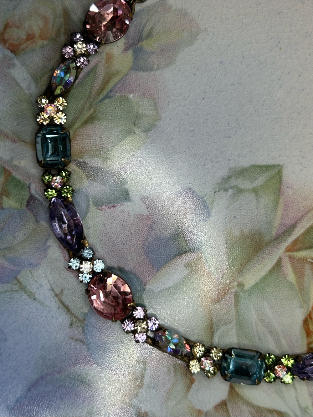 Sorrelli Multi-Color Bracelet w Lg Pink, Lavender & Blue Swarovski Crystals